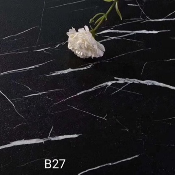 Smooth Waterproof Black Marquina Marble Design SPC Vinyl Flooring