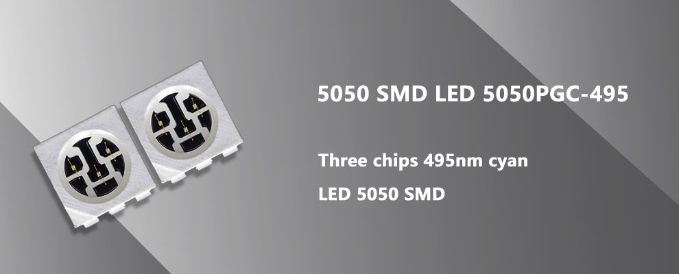 5050PGC-490 5050 SMD LED Cyan LED 3 Chips