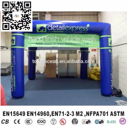 Outdoor portable inflatable car wash garage tent