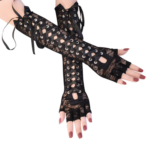 Halloween Spider Web Pattern Gloves For Women
