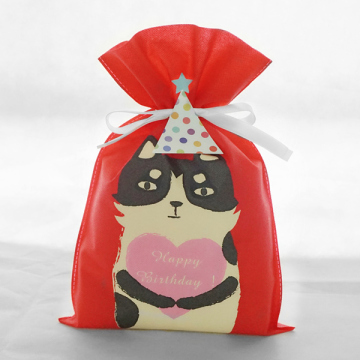 Red Non Woven Birthday Pussy Gift Packaging Bags