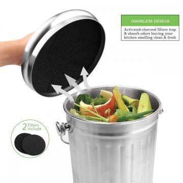 Compost Bin 1.0 Gallon Stainless Steel Kitchen Composter