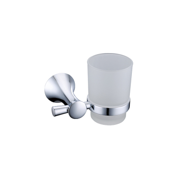 Chrome finished glass single tumbler holder