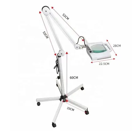 22W Beauty Care Skin Light - Hot Selling Square Shape Magnifying Lamp with Floor Stand