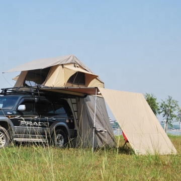 Outdoor Camping Car Side Awning with Front Wall Shade and Wind Break