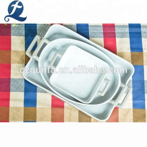 Set da forno rettangolare in ceramica bianco