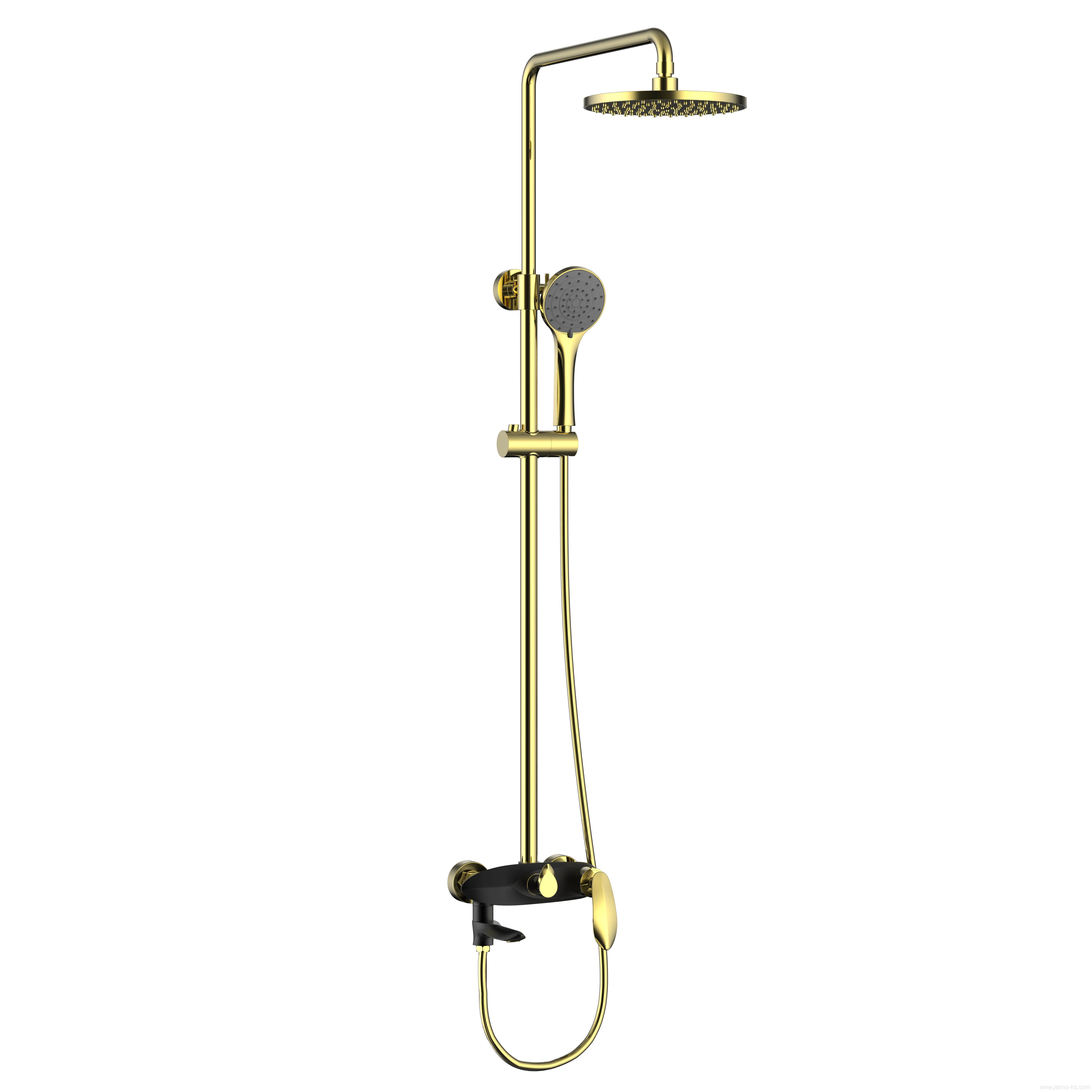 Black Titanium Gold Bathroom Faucets Hotel Shower Tap