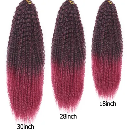 Afro Yaki Kinky Curly Braiding Hair Marly Hair Synthetic Ombre jumbo Braiding Hair Russia Hot selling