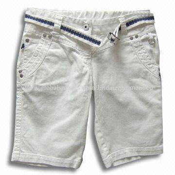 Men's Twill Casual Shorts, Decorated with Rivet and O-ring