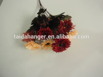 The Bunch of Flowers Artificial 7 forks Chrysanthemum Flower Small Pieces Simulation Silk Flower for Decoration