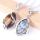 Collier pendentif avec pierres précieuses ovales enveloppées d&#39;argent pour femmes