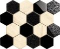 Marmer kaca dicampur Hexagon mosaik ubin