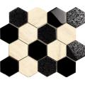 Flower Pattern Hexagon Glass Mosaic