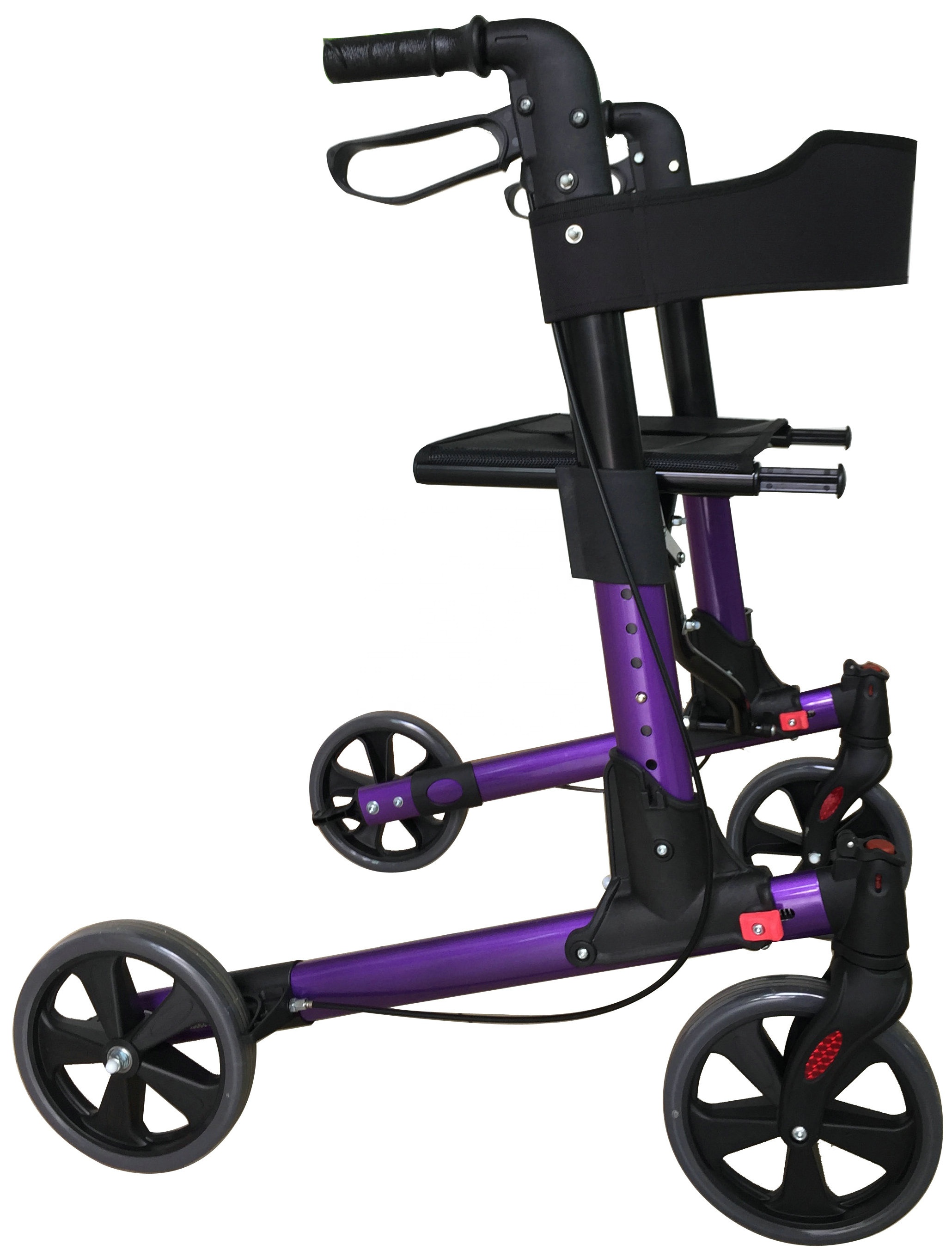 Folding Mobility Rolling Walker with Wheels Seat Backrest and Storage Pouch TRA03
