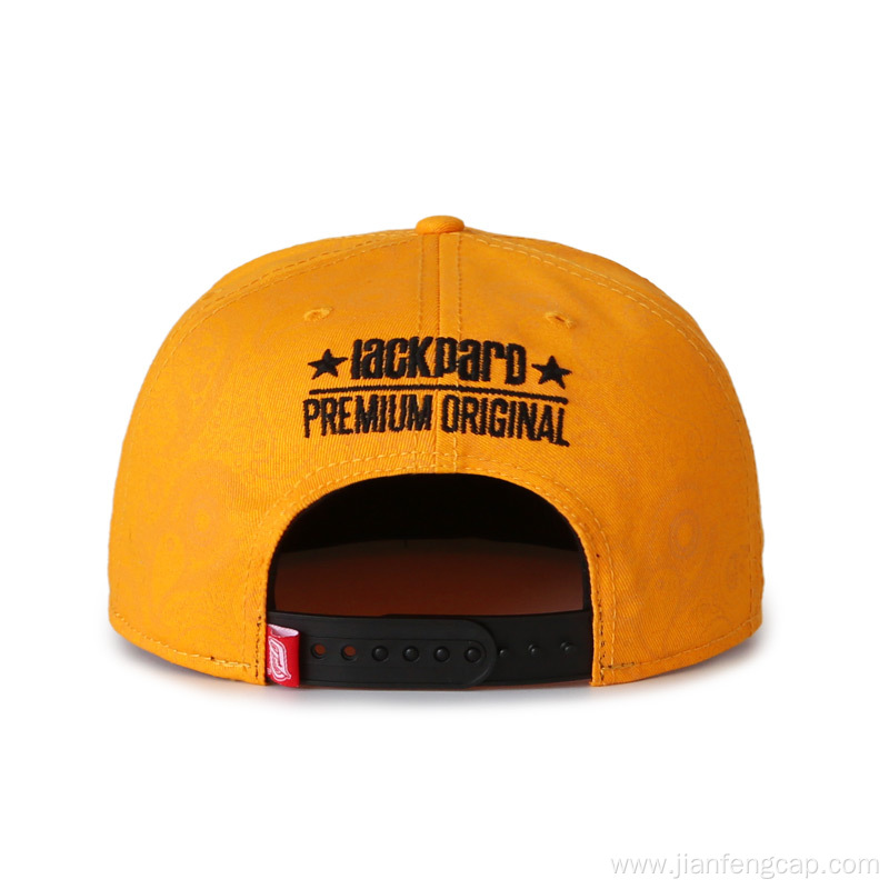 cotton twill flat visor with custom logo hat