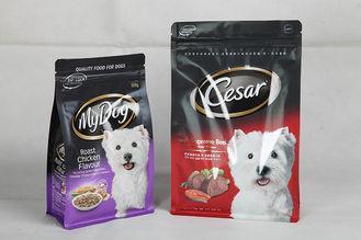 Resealable Printed Dog Food Packaging Flat Bottom Pouch wit