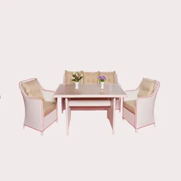 Garden furniture/rattan dining table and chairs