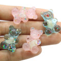 Kawaii Glitter Bear Resina Cabochons Animali artificiali Artigianato Charms Portachiavi Ornamento Ciondolo Gioielli Decorazione Parti