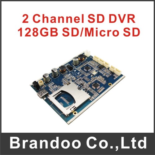 2 Cameras Recording SD DVR Motherboard Sold by Brando Bd-302