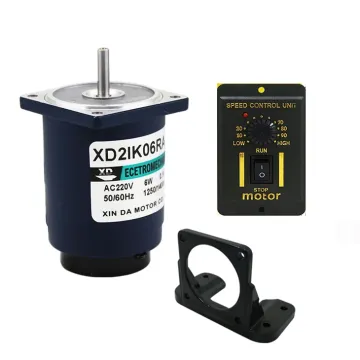 High-Speed 220V 6W AC Optical Shaft Motor with Speed Regulator and Bracket - CW & CCW Adjustment