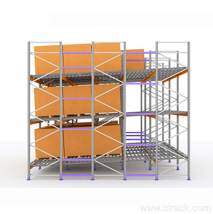 Push Back Pallet Racking System For Factory Storage