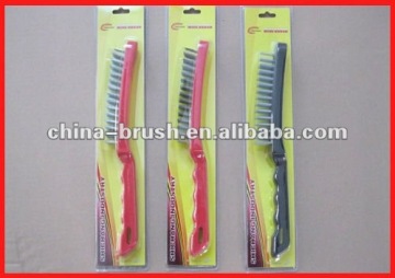 red plastic handle steel wire brush SC2014