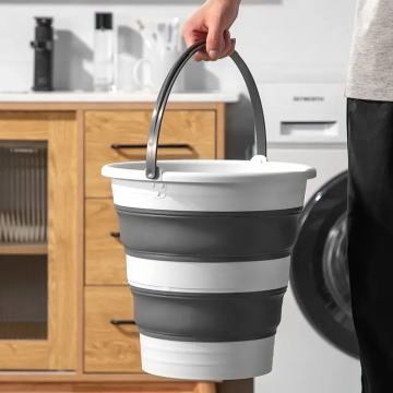 Cubos de silicona plegables para acampar y pescar