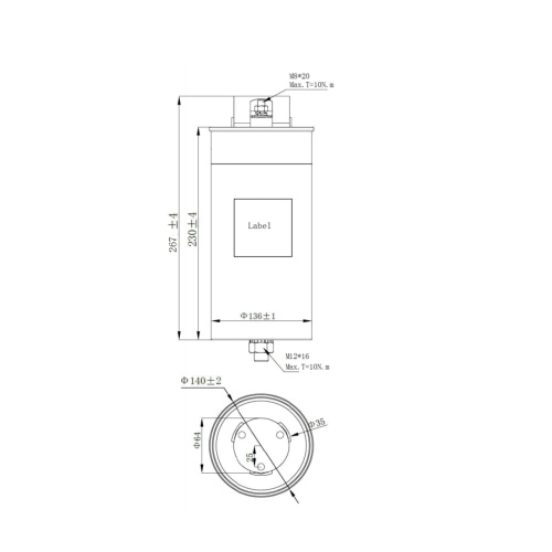 High lrms rating Heavy-Duty AC filter capacitor YZPST-FFC3SY 850-55.8-S