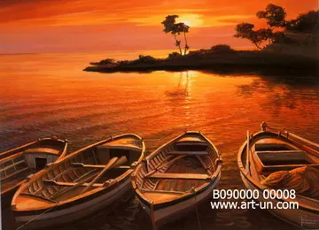 boat and sea painting