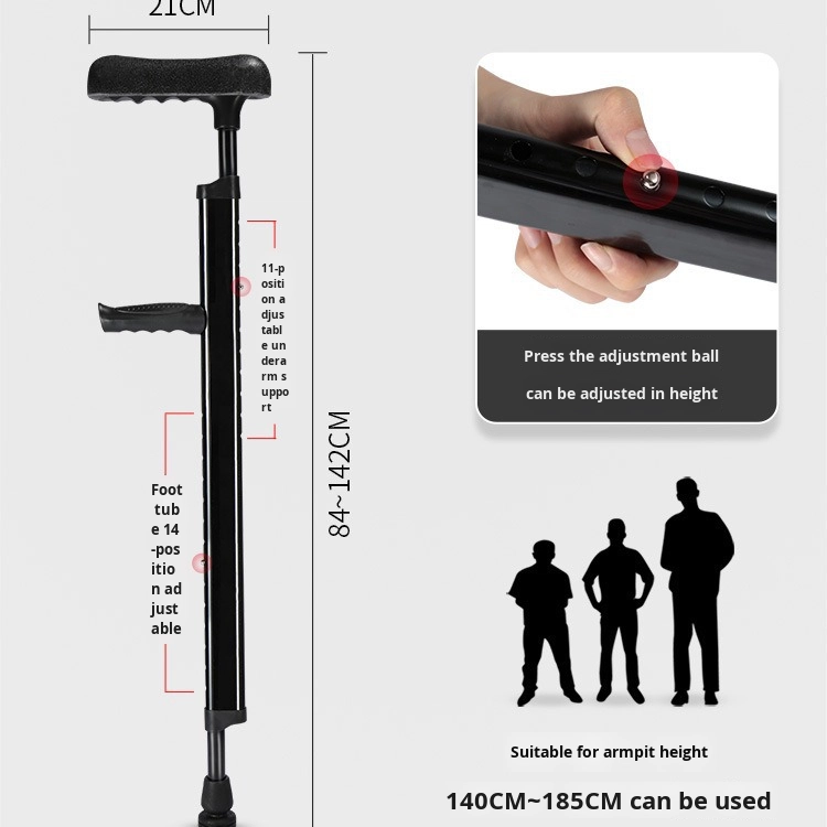 New Model Assistive Stand up Straight Handle Aluminum Alloy Non-Slip Walking Stick for Elderly Hiking and Daily Aluminum Crutch2