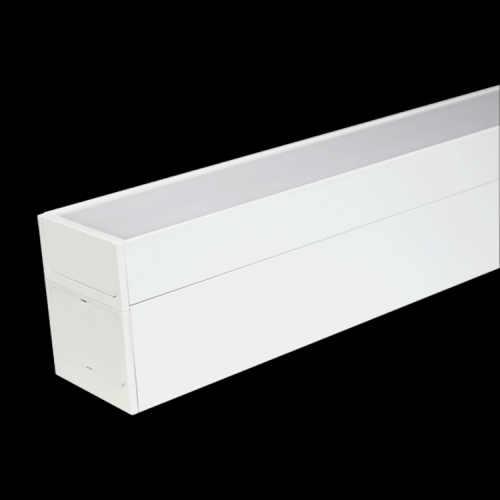 white linear light fixture living room