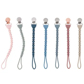 Custom Wholesale Silicone Baby Pacifier Straps with Clips: Teething Toys & Small Items, One-Piece Design