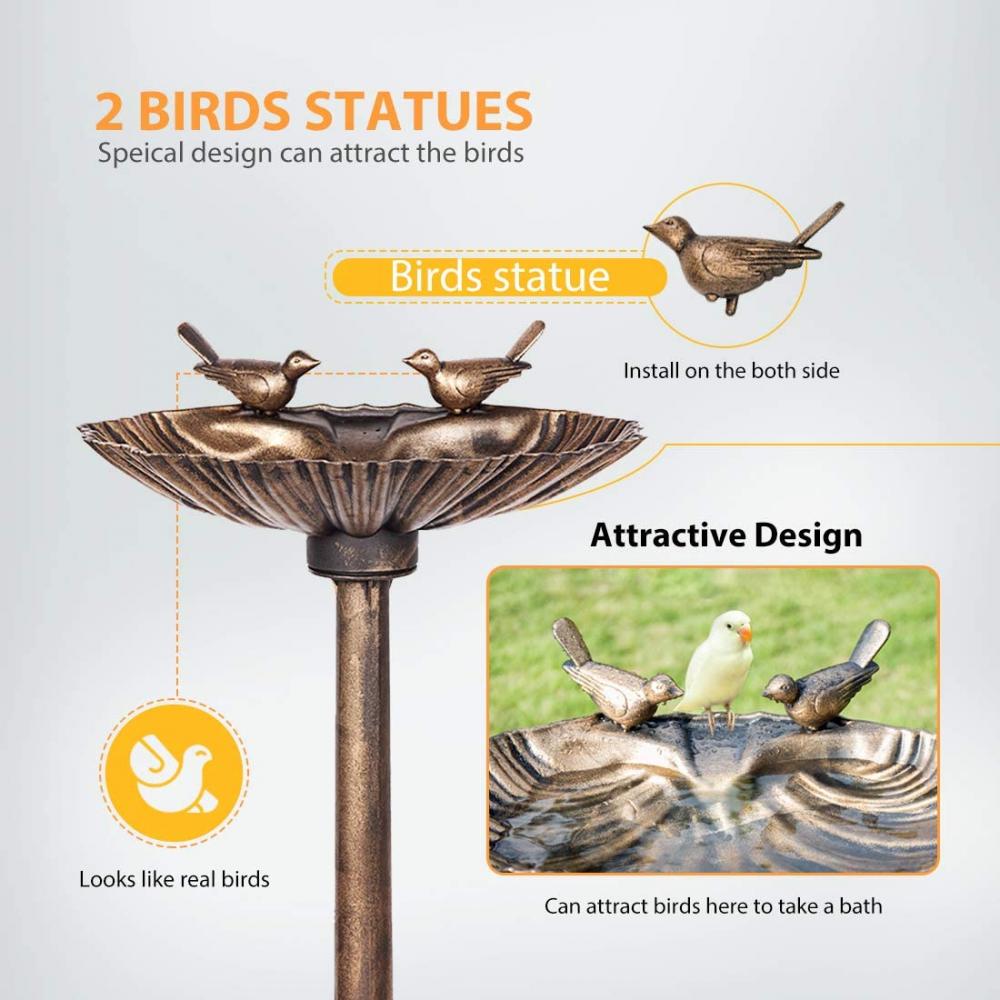 Tinggi 28 inci Burung Double Birds Bird Bath