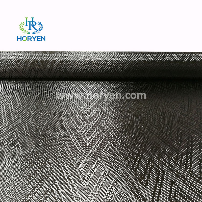 Pure 100% carbon fiber jacquard fabric for sale