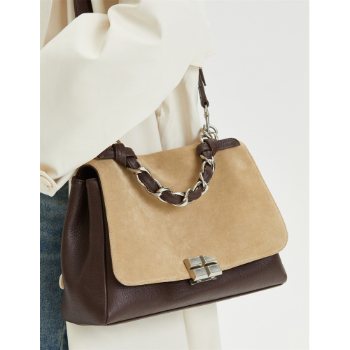 Нишевая дизайн кожаная цветовая балка шоколадная сумка