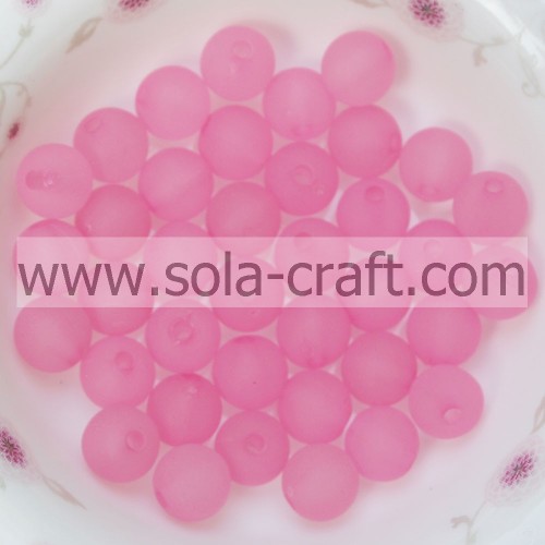 A Great Selection 8MM Cute Pink Color Round Frosted Plastic Beads With Reasonable Price