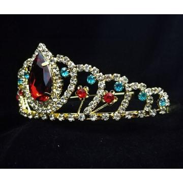 Gran Tiaras De Corona De Cumpleaños De Piedra Roja Para Niños