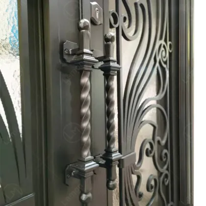 French Wrought Iron Door Security Entrance Double Doors