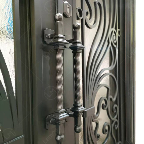 French Wrought Iron Door Security Entrance Double Doors