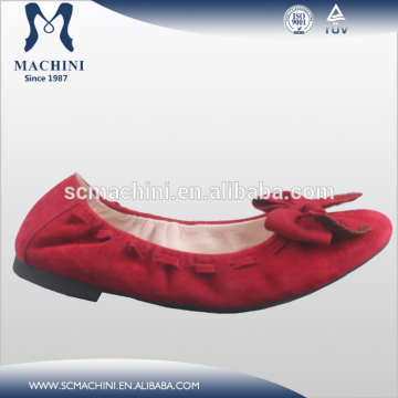 Foldable sole soft leather ladies fashion shoes