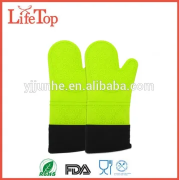 Professional Heat Resistant Potholder Gloves - Oven Mitt Set of 2 - Green