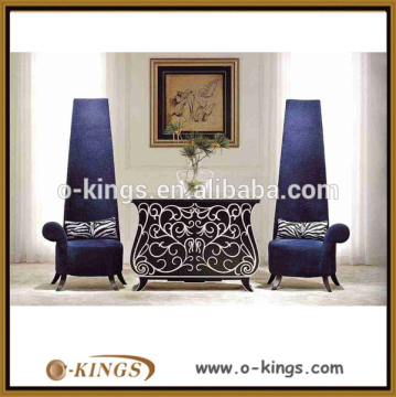 Hotel hall furniture high back chair and console table set