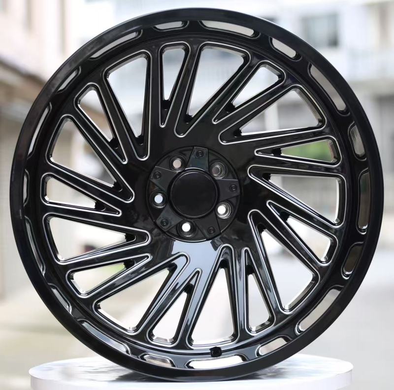 Gloss Black Milled 24-inch Wheel Rim