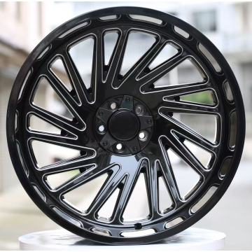 Llanta de 24 pulgadas fresada en negro brillante