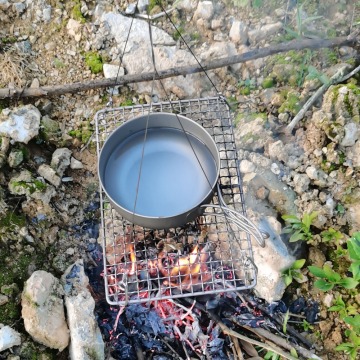 Viagem ilimitada Campo de acampamento ao ar livre Rack de titânio churrasqueira churrasqueira