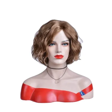 AISHILI Wholesale Short Brown Silk Curl Synthetic Hair Wigs With Nature Wave For Women