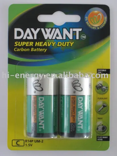 C R14P SUM-2 PVC Jacket Blister card Dry Carbon battery