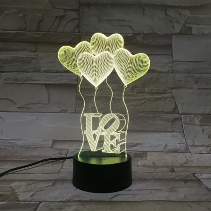 Love Balloons night light base Optical Illusion 3D LED Night Light Decoration Night Lamp