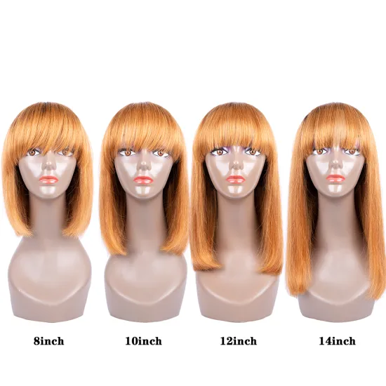 Overnight Delivery Brazilian Virgin Cuticle Aligned Human Hair Ombre Honey Blonde 1b 27 Color Short Bob Wig for White Women