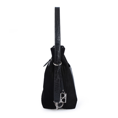 Soft Leather Black Hobo Everyday Bag Women`s Bag